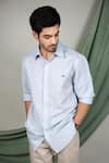 The Men's Kompany_Blue Cotton Shirt  _Online_at_Aza_Fashions