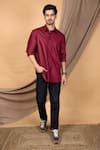 Buy_The Men's Kompany_Maroon Cotton Shirt  _at_Aza_Fashions