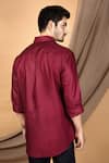 Shop_The Men's Kompany_Maroon Cotton Shirt  _at_Aza_Fashions