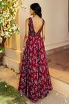 Shop_Seeaash_Pink Modal Satin Asmira Floral Print Jumpsuit_at_Aza_Fashions