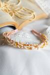 Buy_Choko_Pink Embellished Apricot Pearl Work Hair Band _at_Aza_Fashions