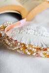 Shop_Choko_Pink Embellished Apricot Pearl Work Hair Band _at_Aza_Fashions