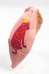 Buy_Choko_Pink Embroidered Roar Turban Hairband_at_Aza_Fashions