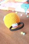 Shop_Choko_Yellow Crochet Playful Emoji Hair Tie_at_Aza_Fashions