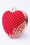 Buy_NR BY NIDHI RATHI_Velvet Embroidered Heart Clutch_Online_at_Aza_Fashions