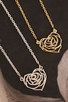 Eina Ahluwalia_Gold Plated My Heart Rose Pendant Necklace _Online_at_Aza_Fashions