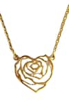 Buy_Eina Ahluwalia_Gold Plated My Heart Rose Pendant Necklace _Online_at_Aza_Fashions