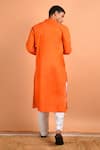 Shop_Kalp_Orange Cotton Embroidered Kurta For Men_at_Aza_Fashions