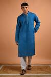 Buy_Kalp_Blue Cotton Kurta_at_Aza_Fashions
