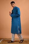 Buy_Kalp_Blue Cotton Kurta_Online_at_Aza_Fashions