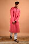 Buy_Kalp_Pink Cotton Kurta_at_Aza_Fashions