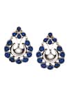 Shop_Noor_Blue Diamonds, Stones Kundan Jadau Earrings_at_Aza_Fashions