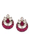 Buy_Noor_White Kundan Jadau Embellished Chandbalis _at_Aza_Fashions