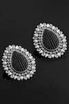 Buy_Noor_Black Stone Tear Drop Shaped Stud Earrings _Online_at_Aza_Fashions