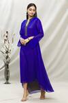 Buy_Kommal Sood_Blue Georgette Embellished Stone Band Asymmetric Tunic  _Online_at_Aza_Fashions