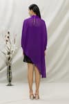 Shop_Kommal Sood_Purple Georgette High Neck Dress With Inner _at_Aza_Fashions