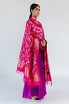 Mimamsaa_Pink Kinjal Pure Banarasi Silk Dupatta_Online_at_Aza_Fashions