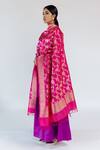Buy_Mimamsaa_Pink Kinjal Pure Banarasi Silk Dupatta_Online_at_Aza_Fashions