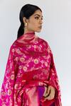 Shop_Mimamsaa_Pink Kinjal Pure Banarasi Silk Dupatta_Online_at_Aza_Fashions