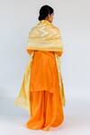 Shop_Mimamsaa_Yellow Pure Banarasi Silk Woven Floral Pitambara Dupatta  _at_Aza_Fashions