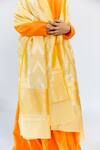 Shop_Mimamsaa_Yellow Pure Banarasi Silk Woven Floral Pitambara Dupatta  _Online_at_Aza_Fashions