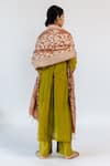 Shop_Mimamsaa_Peach Pure Banarasi Silk Woven Floral Kiran Dupatta  _at_Aza_Fashions