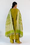 Shop Mimamsaa Green Kiran Pure Banarasi Silk Dupatta at Aza Fashions Shop_Mimamsaa_Green Kiran Pure Banarasi Silk Dupatta_at_Aza_Fashions