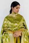 Mimamsaa Green Kiran Pure Banarasi Silk Dupatta at Aza Fashions Mimamsaa_Green Kiran Pure Banarasi Silk Dupatta_at_Aza_Fashions