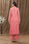 Shop_Aiman_Pink Chanderi Thread Band Kurta Pant Set_at_Aza_Fashions