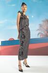 Buy_Pleats by Aruni_Grey Ruffle Pleated Skirt _at_Aza_Fashions