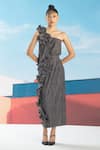 Pleats by Aruni_Grey Ruffle Pleated Skirt _Online_at_Aza_Fashions