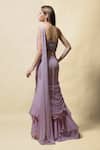 Shop_Asaga_Purple Choli Silk, Drape Skirt Radha Pre-draped Lehenga Saree With Blouse _at_Aza_Fashions