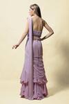 Shop_Asaga_Purple Choli Silk, Drape Skirt Rasika Pre-draped Lehenga Saree With Blouse _at_Aza_Fashions