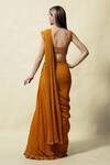 Shop_Asaga_Yellow Blouse Silk And Saree Georgette Lining Shantoon Gopika Pre-draped With _at_Aza_Fashions