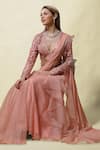 Buy_Asaga_Pink Blouse: Silk Lehenga: Organza Rati Ruffle Pre-draped Saree With For Women_Online_at_Aza_Fashions