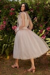 Shop_Dania Siddiqui_White Organza, Tulle, Satin Polka Dots Skirt _at_Aza_Fashions