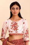 Buy_Pasha India_Pink Rayon Slub Printed Floral Motifs Round Komal Crop Top_at_Aza_Fashions