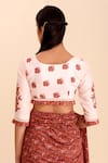 Shop_Pasha India_Pink Rayon Slub Printed Floral Motifs Round Komal Crop Top_at_Aza_Fashions