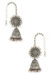 Buy_Heer-House Of Jewellery_Silver Plated Stones Amalka Carved Jhumkas_at_Aza_Fashions