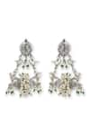 Buy_Heer-House Of Jewellery_Silver Plated Pearls Humming Bird Carved Earrings_at_Aza_Fashions