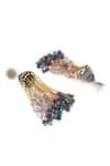 Heer-House Of Jewellery_Silver Plated Pearls Indradhanush Long Tassel Jhumkas_Online_at_Aza_Fashions
