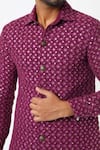 Nero by Shaifali and Satya_Purple Lucknowi Fabric Embroidered Chikankari Shirt Style Kurta Set_Online_at_Aza_Fashions