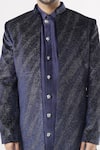 Nero by Shaifali and Satya_Blue Silk Shimmer Jacket Kurta Set_Online_at_Aza_Fashions