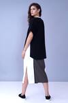 Shop_House of Behram_Green Mercerised Cotton Colorblock Skirt_at_Aza_Fashions