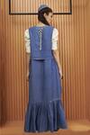 Shop_Amita Gupta_Blue Denim And Asymmetric Jacket & Skirt Set _at_Aza_Fashions