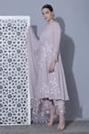 Shop_Mehak Talreja Couturre_Pink Cotton Voile Embroidered Thread Work Round Floral Anarkali Set _at_Aza_Fashions