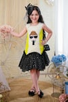 Hoity Moppet_White Crepe, Satin Embroidery Audrey Shift Dress _at_Aza_Fashions