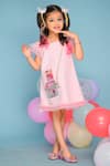 Hoity Moppet_Pink Crepe, Satin Embroidery Camera Dress _Online_at_Aza_Fashions
