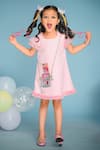 Shop_Hoity Moppet_Pink Crepe, Satin Embroidery Camera Dress _Online_at_Aza_Fashions