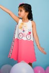 Hoity Moppet_Pink Crepe, Satin Embroidery Marilyn Dress _at_Aza_Fashions